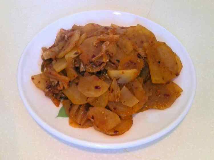 韩式泡菜炒土豆片步骤11