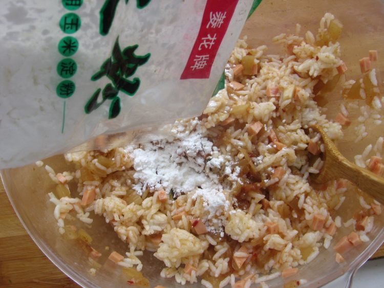 泡菜米饭饼步骤4