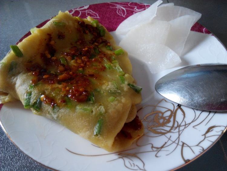 咖喱蒜苔煎饼步骤10