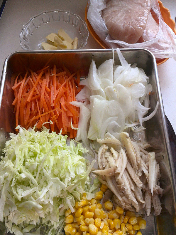 绿咖喱鸡肉卷步骤1