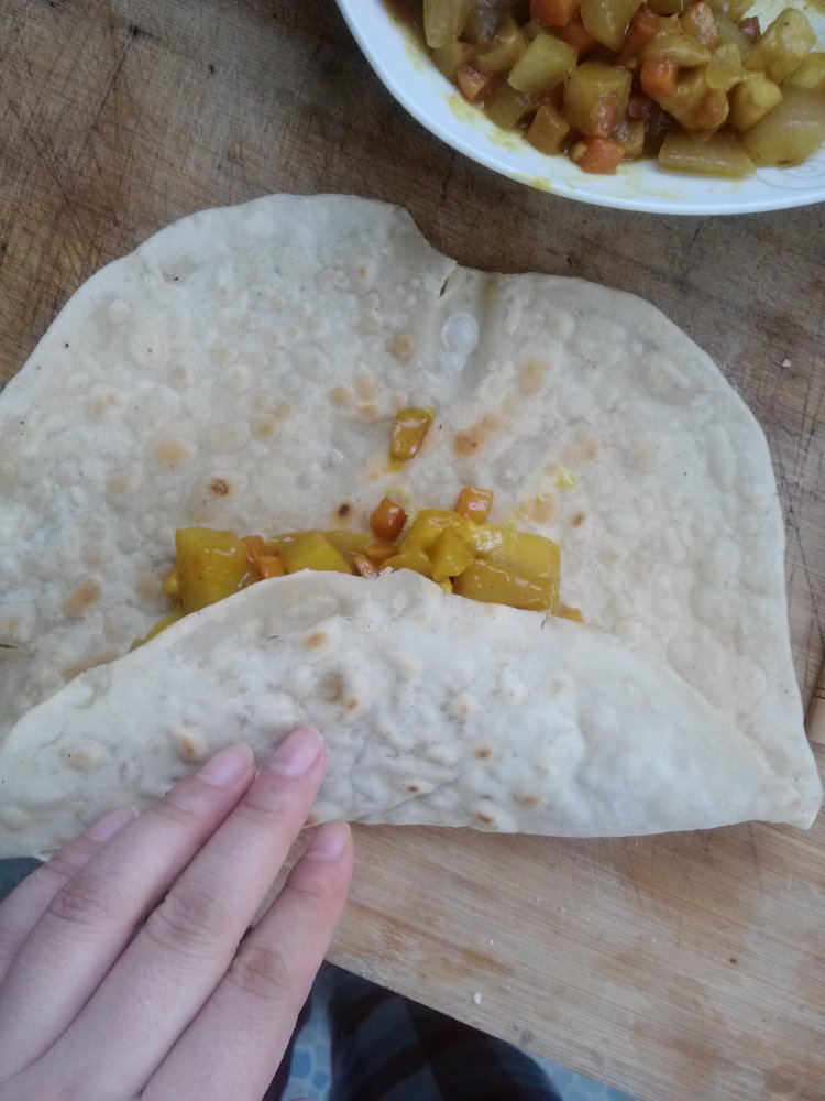 印度咖喱薄饼鸡肉卷步骤13