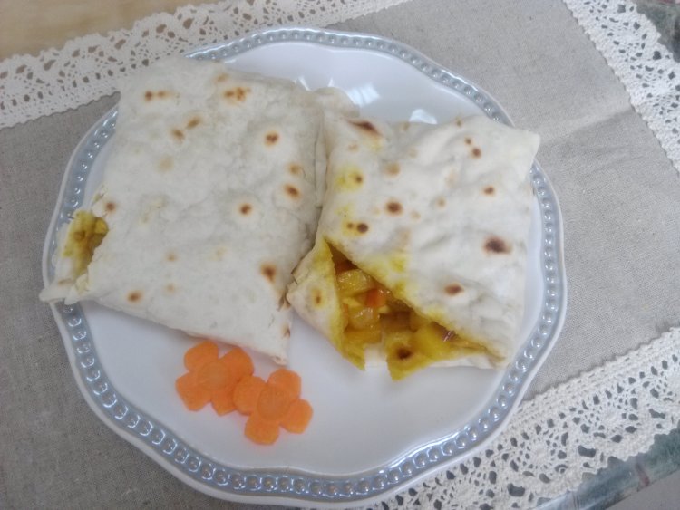 印度咖喱薄饼鸡肉卷步骤14