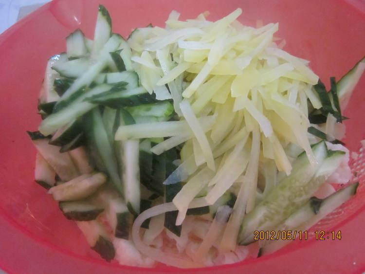 菜花黄瓜土豆丝步骤8
