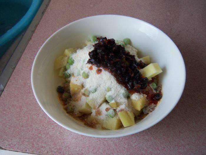 粉蒸双豆步骤3