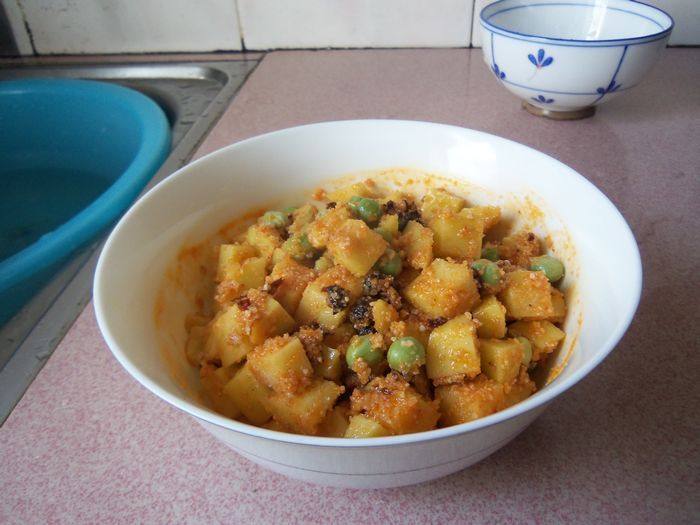 粉蒸双豆步骤4