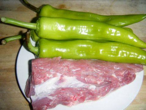 青椒包肉步骤1