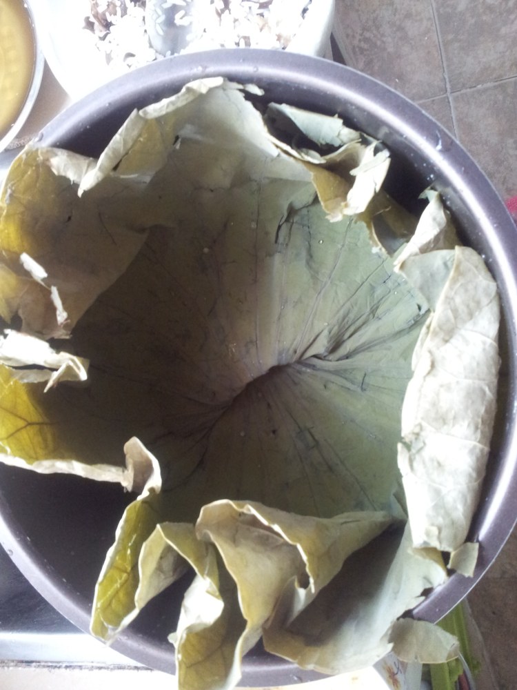虫草花鸡腿荷叶饭步骤7