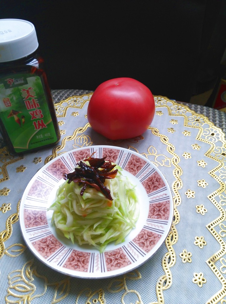 鸡枞酱醋汁拌西葫芦丝步骤6