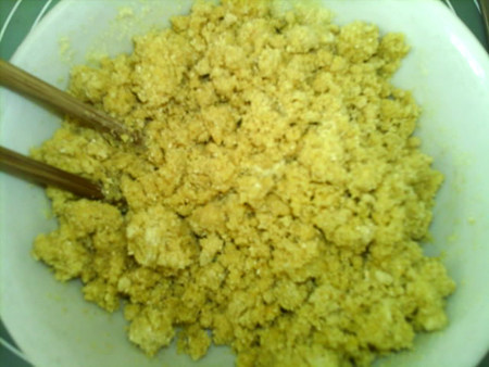 韭菜豆面玉米饼步骤5