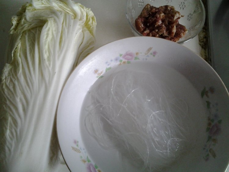 肉末白菜粉丝步骤1