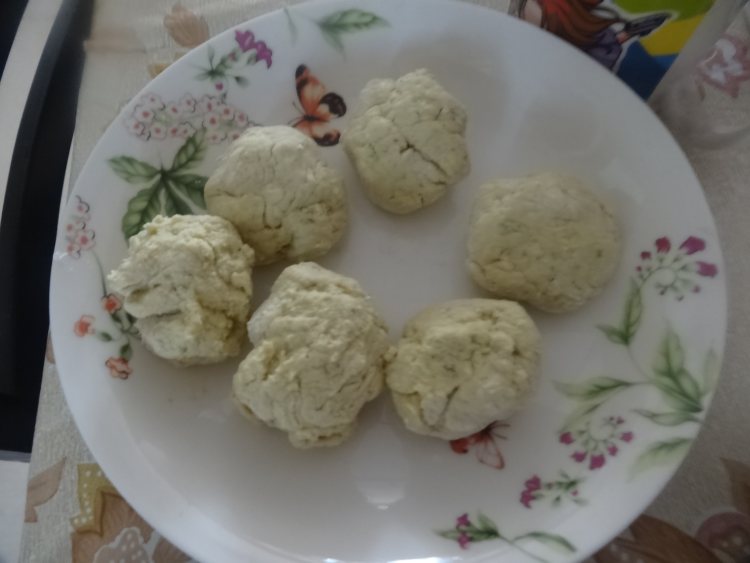毛豆豆渣饼步骤7