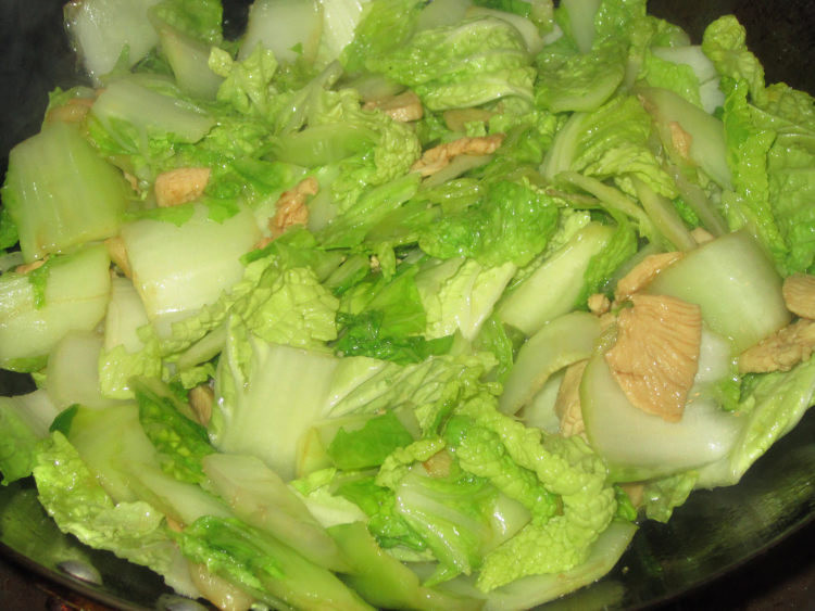 蚝油白菜鸡片步骤9