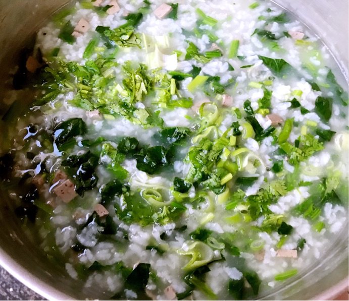 猪肝菠菜粥步骤7