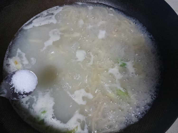 青菜鸡蛋煮豆丝步骤11