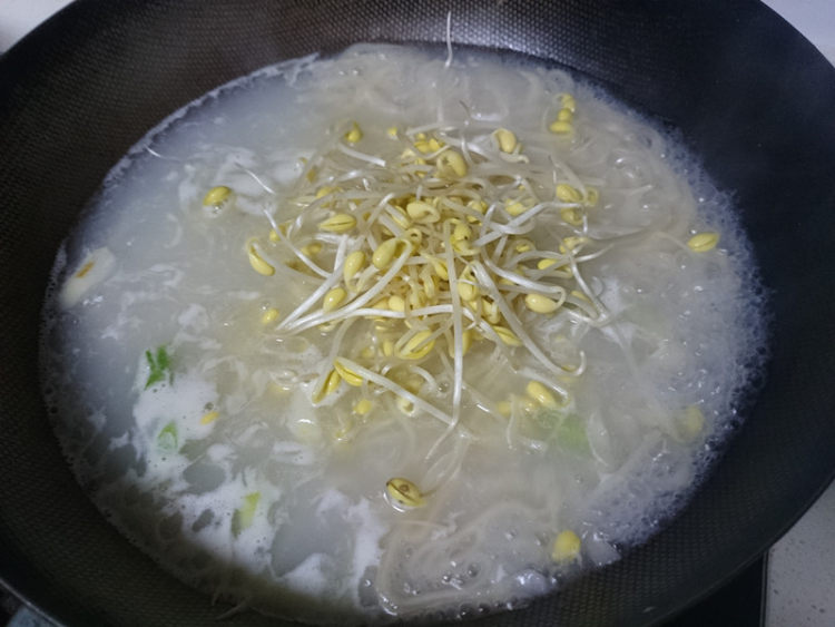 青菜鸡蛋煮豆丝步骤12