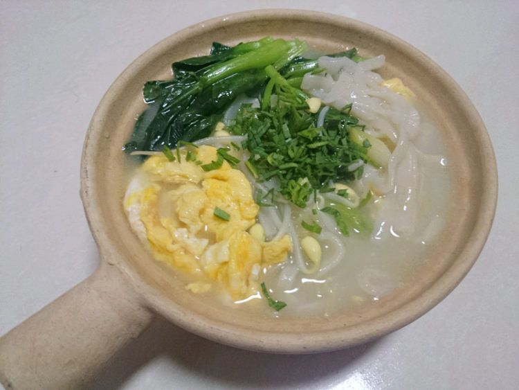 青菜鸡蛋煮豆丝步骤14