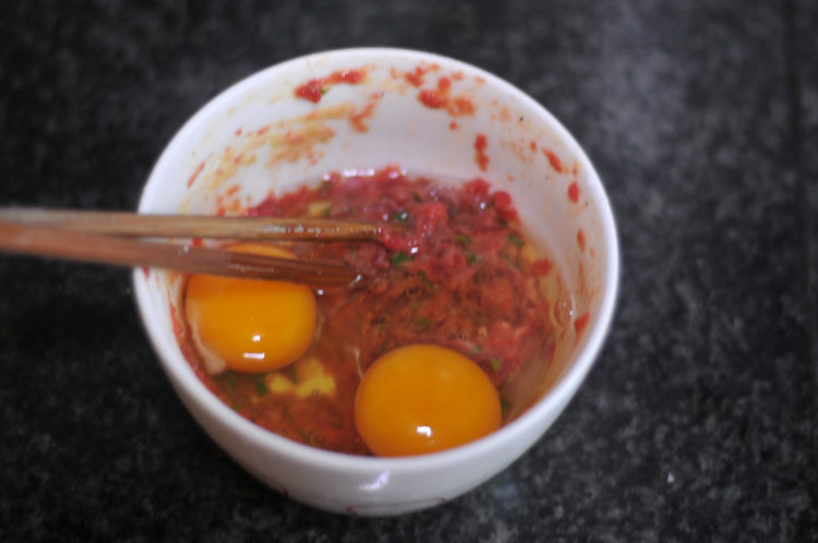 牛肉鸡蛋饼步骤2