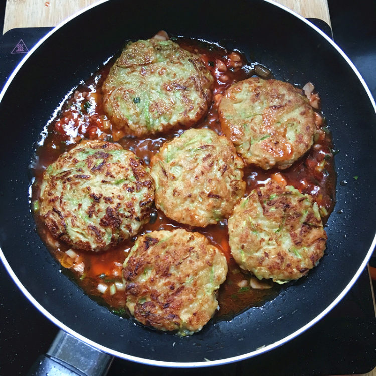 茄汁西葫芦肉饼步骤15