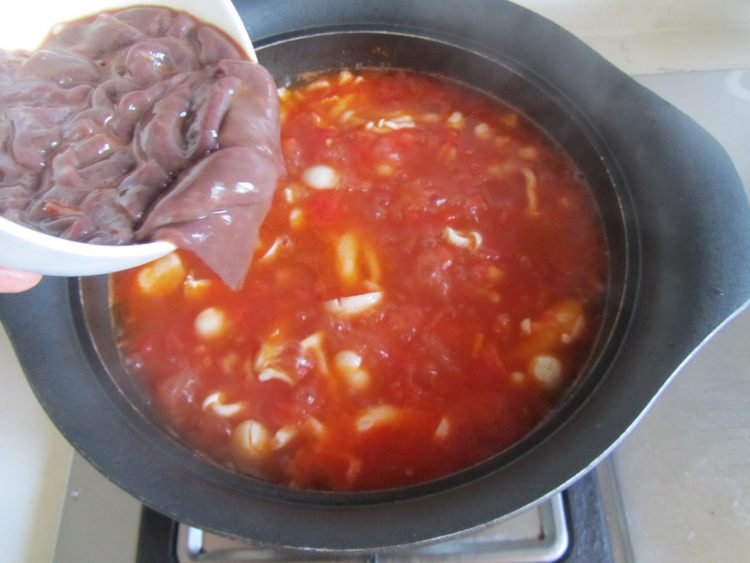 猪肝番茄汤步骤9