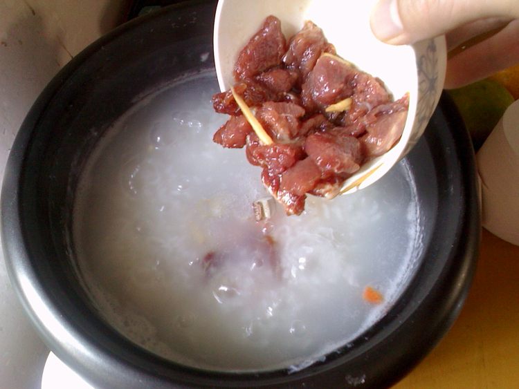 猪肝瘦肉粥步骤7