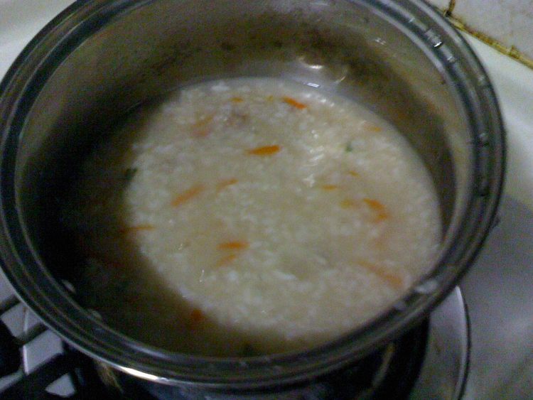 骨头鸡肝粥步骤4