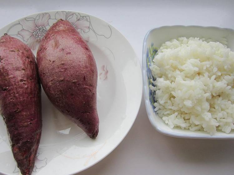 紫薯饭饼步骤1