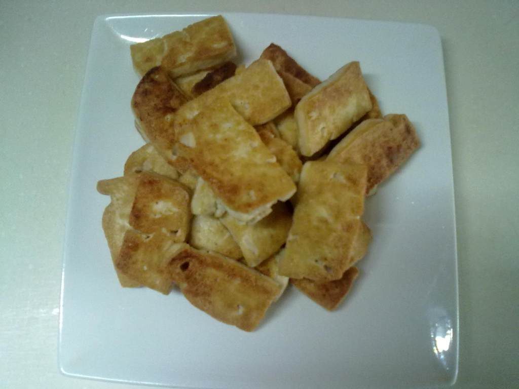 西兰花煎豆腐步骤8
