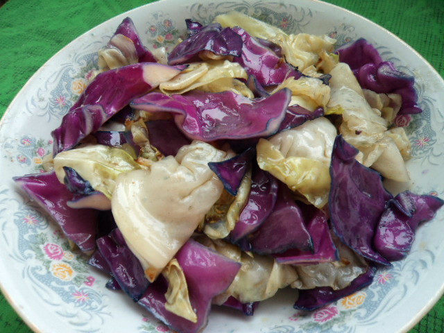 双色圆白菜步骤8