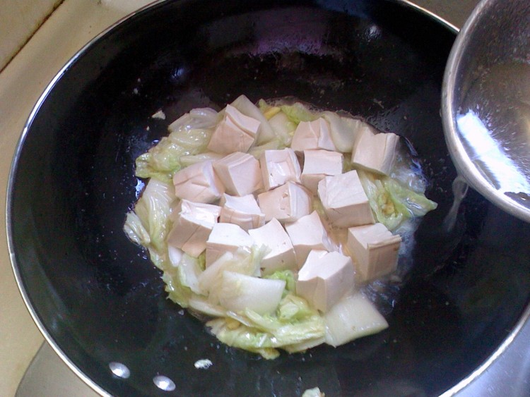 白菜烧豆腐步骤5