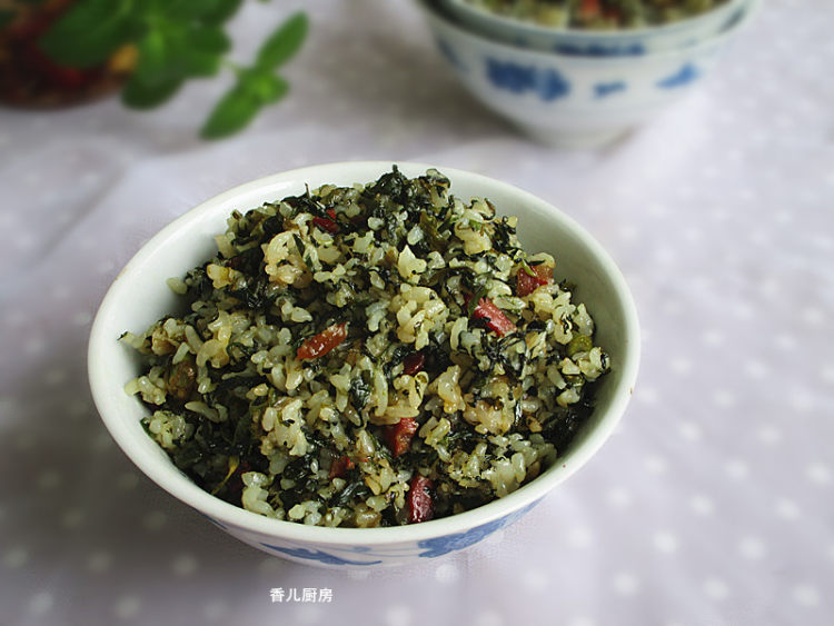 野水芹腊味炒饭步骤9