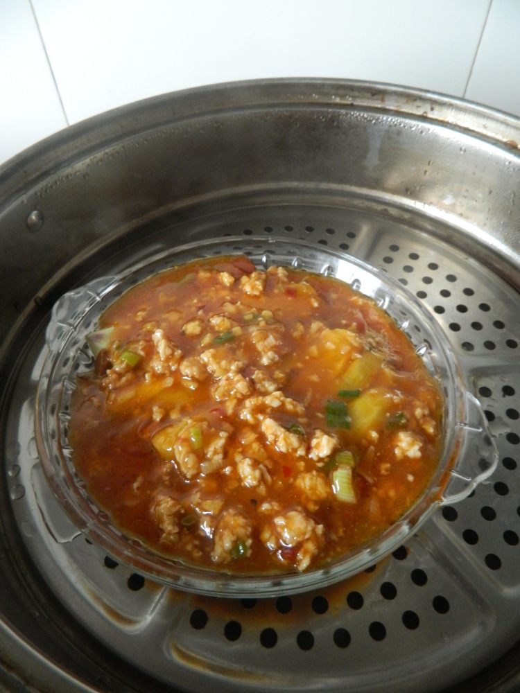 肉末蒸茄子步骤12
