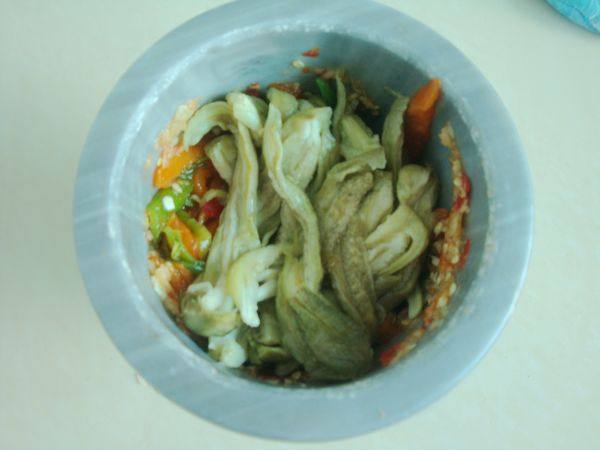 烧双椒擂茄子步骤8