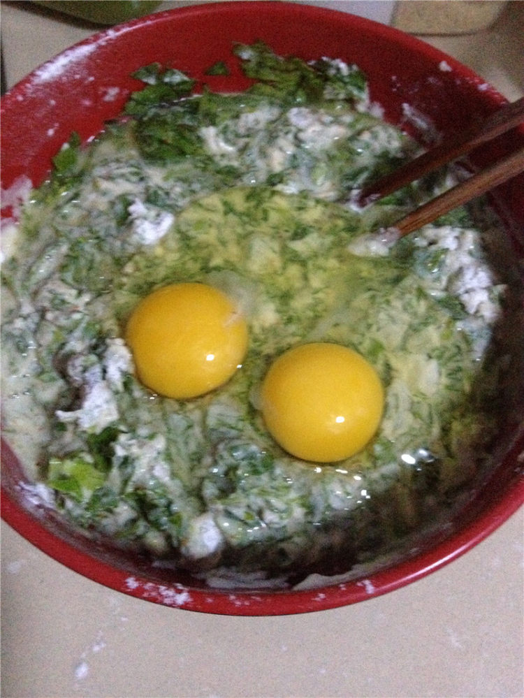 芹菜叶鸡蛋饼步骤9