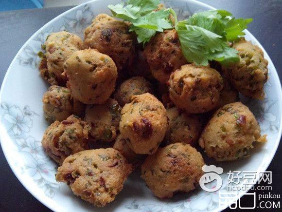 豆渣芹菜叶丸子