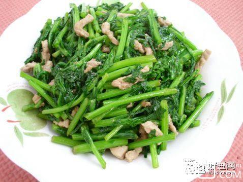 肉丝炒茼蒿