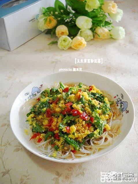 玉米茼蒿粉丝蒸