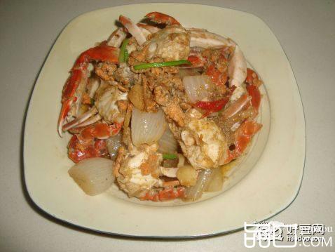 洋葱炒蟹