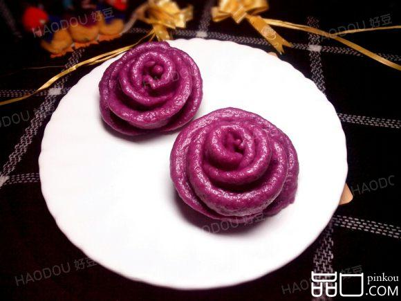 紫薯玫瑰花卷
