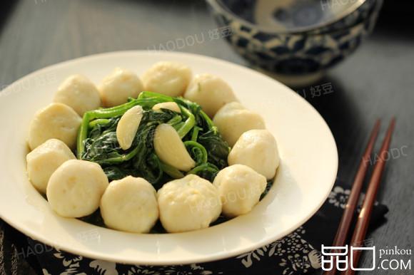 菠菜烩鱼丸