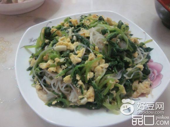 菠菜鸡蛋拌粉丝