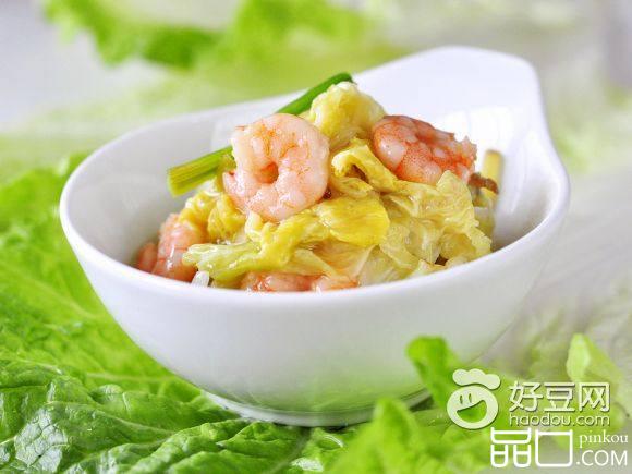 虾仁烩白菜心