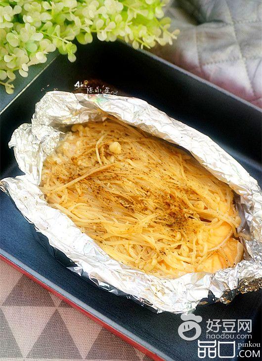 金针菇烤三文鱼