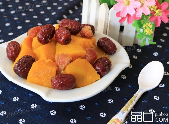 南瓜蒸红枣桂圆