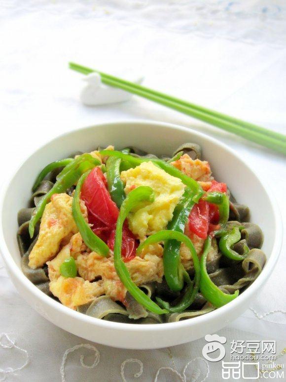 苋菜青椒鸡蛋面