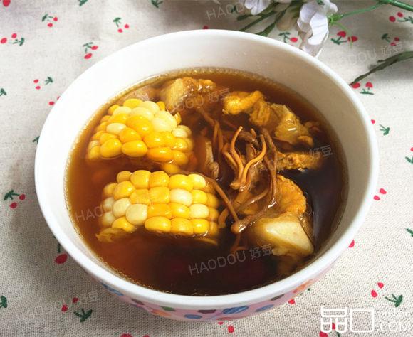 虫草花玉米煲排骨汤