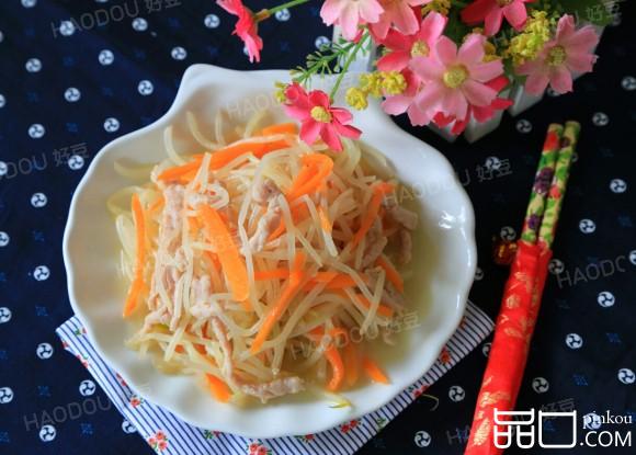 绿豆芽炒肉丝