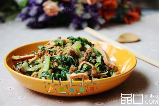 肉末香干油菜丝