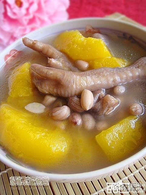 木瓜花生鸡脚汤