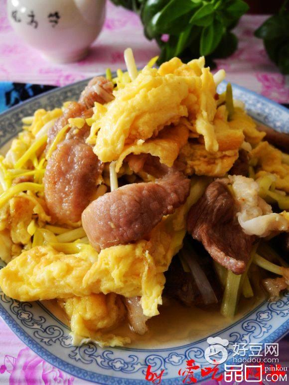 韭黄猪肉炒鸡蛋