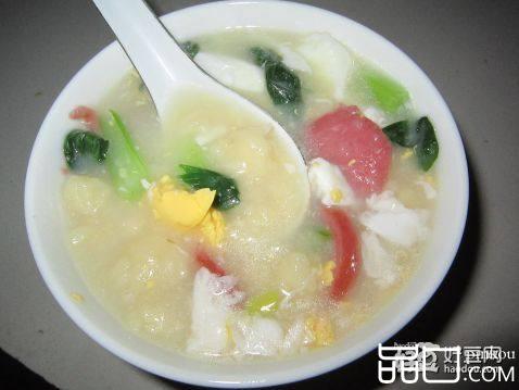 青菜火腿疙瘩汤